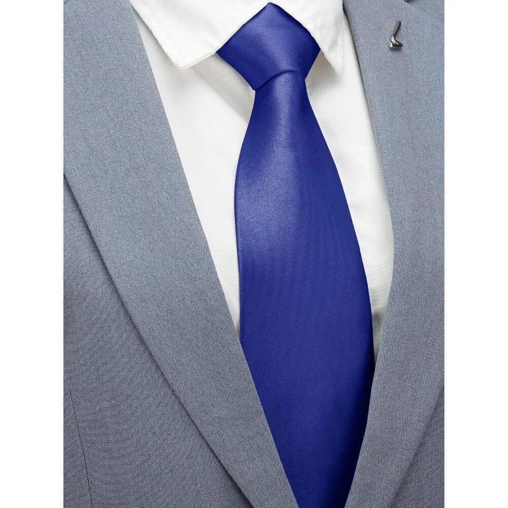 Men's Royal Blue Solid Color 8 Cm (3.15in) Polyester Formal Neck Ties